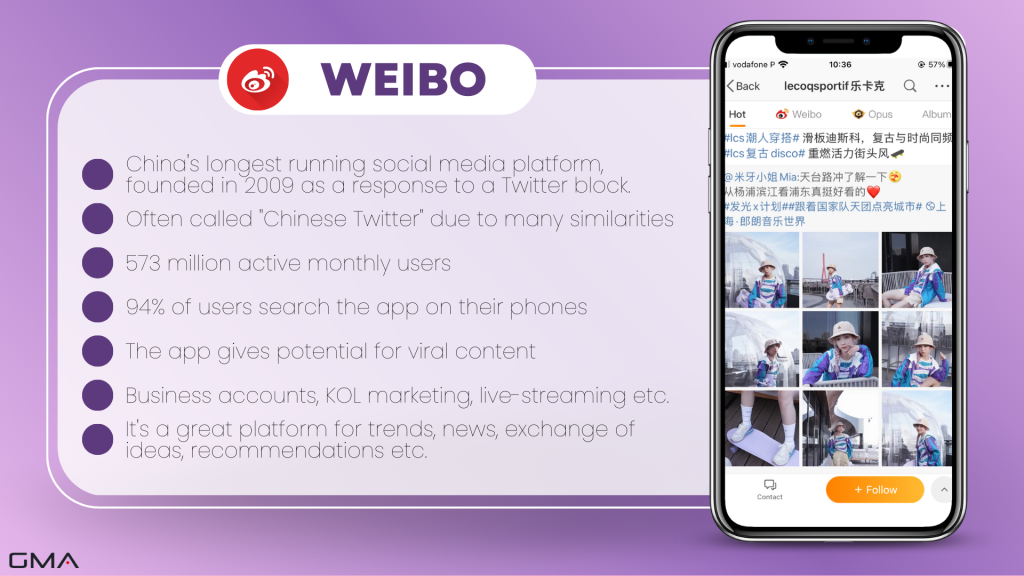 Weibo advertising: app infographic